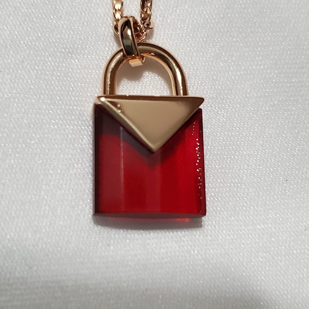 Michael Kors Ruby Red Padlock Necklace